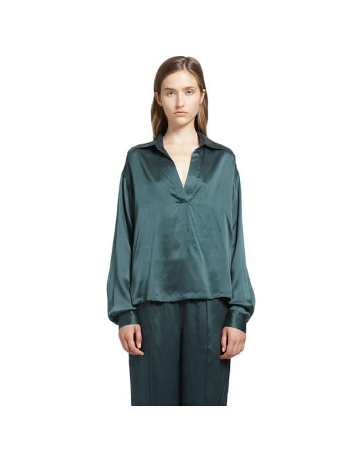 Tom Ford Blue Silk Satin Polo