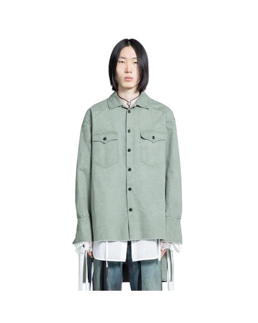 Ann Demeulemeester Green Antoine High-Comfort Western Shirt for men