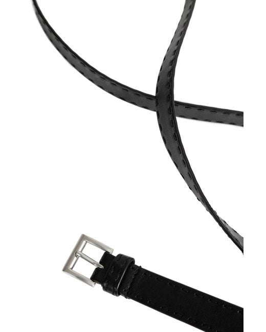 Prada Black Antiqued Leather Belt
