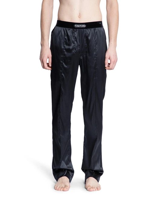 Tom Ford Black Stretch Silk Pyjamas for men