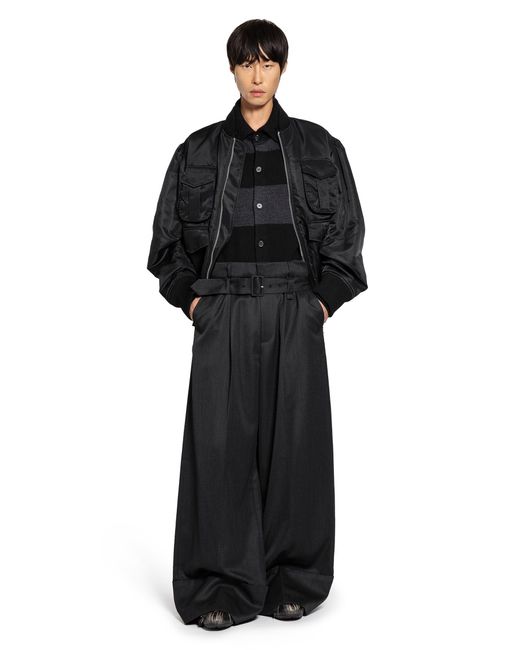Simone Rocha Black Embellished Fuzzy Collar Rugby Cardigan for men