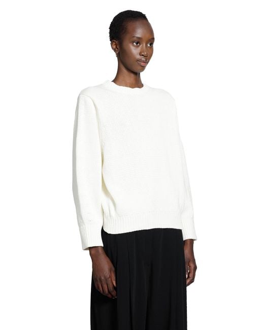 Totême White Oversized Crew Knit