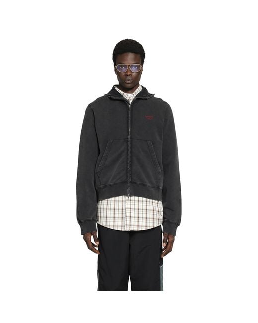 Martine Rose Black Hooded Zip Crew for men