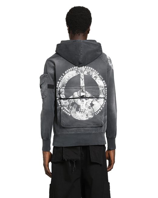 Massimo Sabbadin Gray Tas Gabardina Washed Hooded Sweatshirt for men