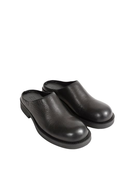 MM6 by Maison Margiela Black Leather Slippers for men