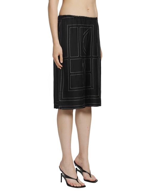 Totême Black Monogram Silk Pj Culottes