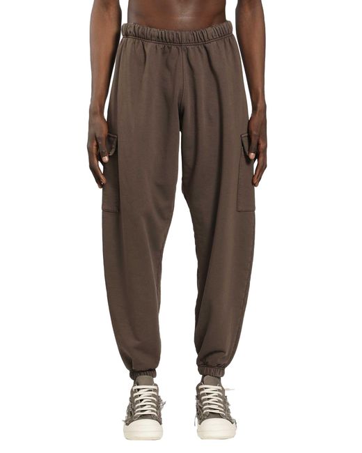 Roadless Brown Cotton Jersey Cargo Sweatpants for men
