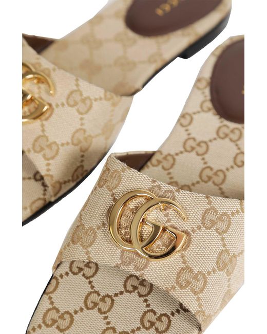 Gucci White Double G Slides