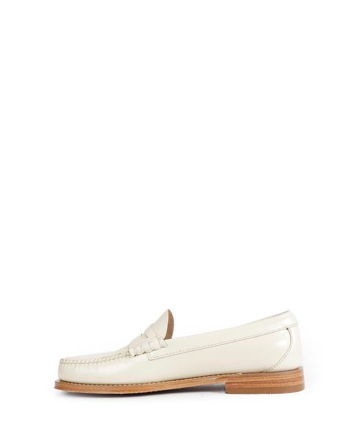 G.H.BASS White Weejuns Larson Leather Penny Loafers for men