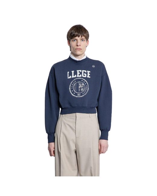 RECTO. Blue Llege Logo Sweatshirt for men