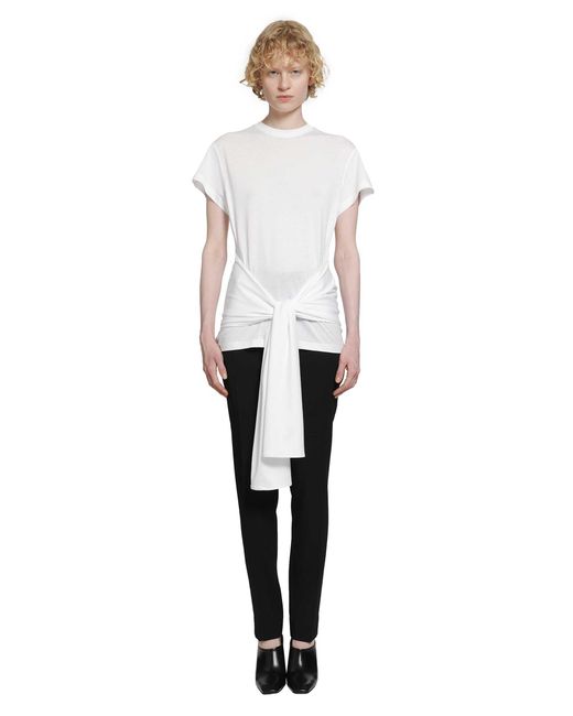 Totême White Tie-Waist Jersey Top