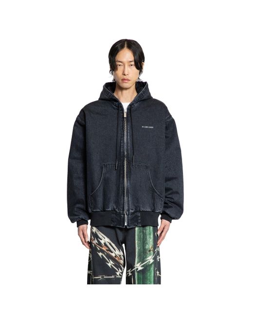 44 Label Group Blue Padded Zip-Up Denim Jacket for men