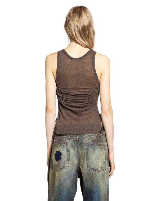 Ann Demeulemeester Black Mara Wrinkled Cropped Tank Top