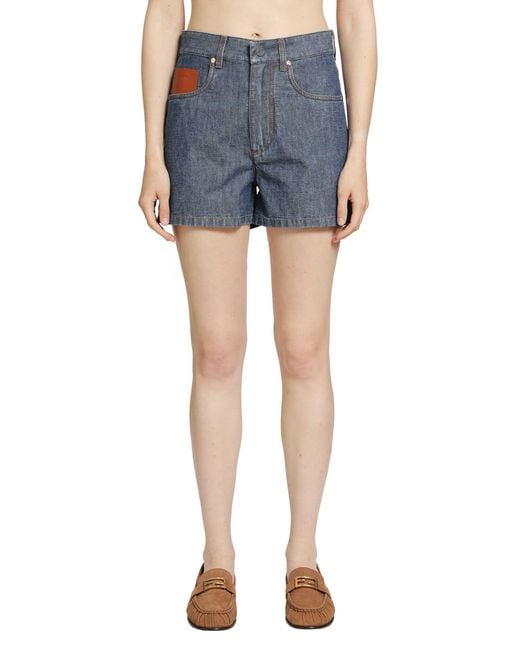 Fendi Blue Chambray Shorts