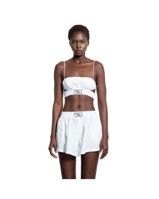 Ssheena White Baseball Stripes Top