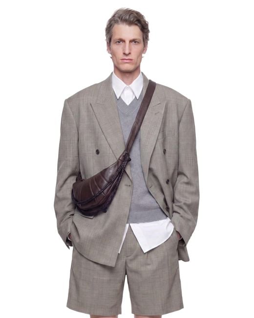 Hed Mayner Gray Double-Breasted Wool Blazer for men