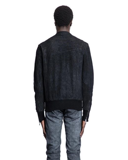 Giorgio Brato Black Vegetal Nubuck Biker Jacket for men