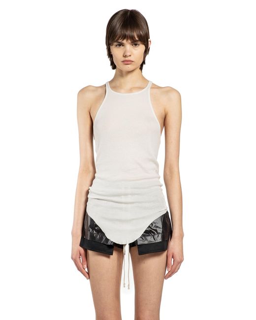 Rick Owens White Temple Racer Back Tank Top