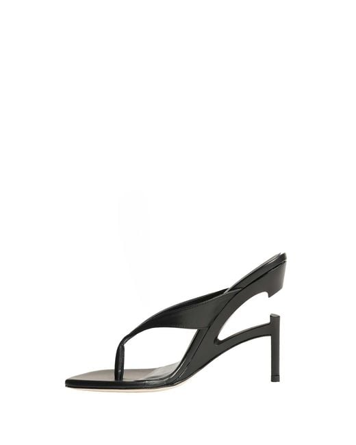 NVL-GARDE Black Broken Heel Thong Sandals