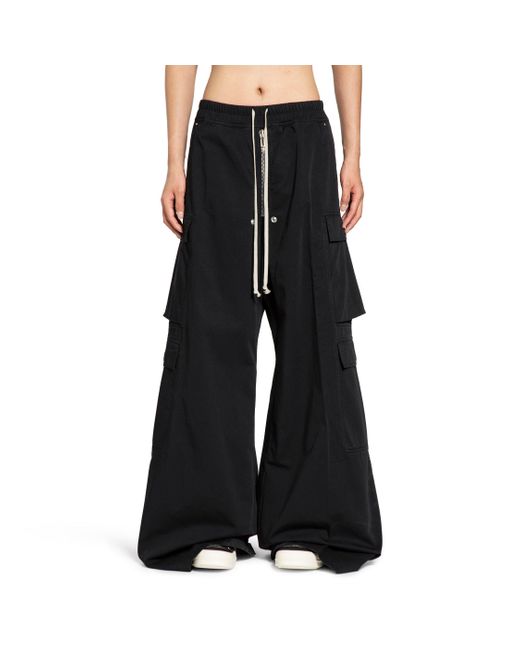 Rick Owens Black Pantaloni Double Cargo Jumbo Belas for men