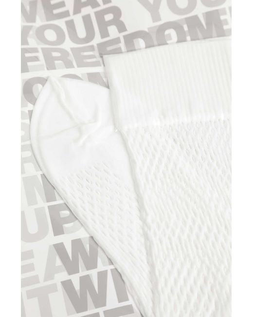 Comme des Garçons White Mesh Socks for men