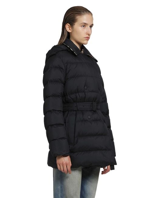 Burberry Black Nylon Hooded Puffer Jacket