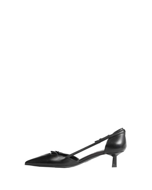 Prada Black Open-Side Leather Pumps