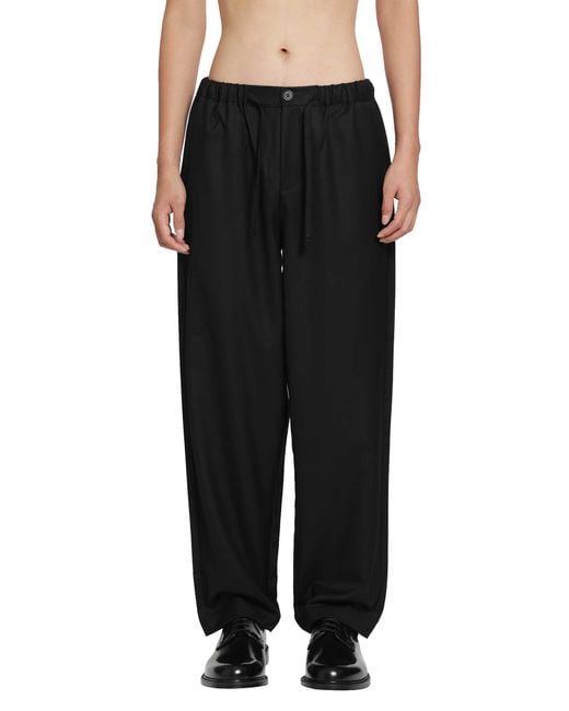 ROSE BURRITO Black Wool Pyjama Trousers for men