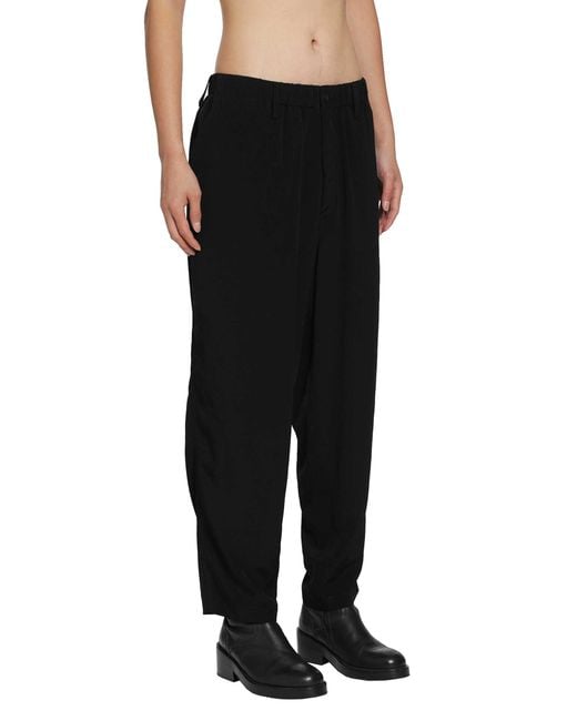 Yohji Yamamoto Black Ta Tuxedo Double Stitch Pants for men