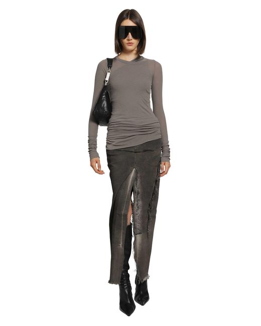 Rick Owens Gray Tower Rib Ls T
