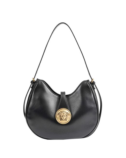 Versace Black Emblème Nappa Hobo Bag