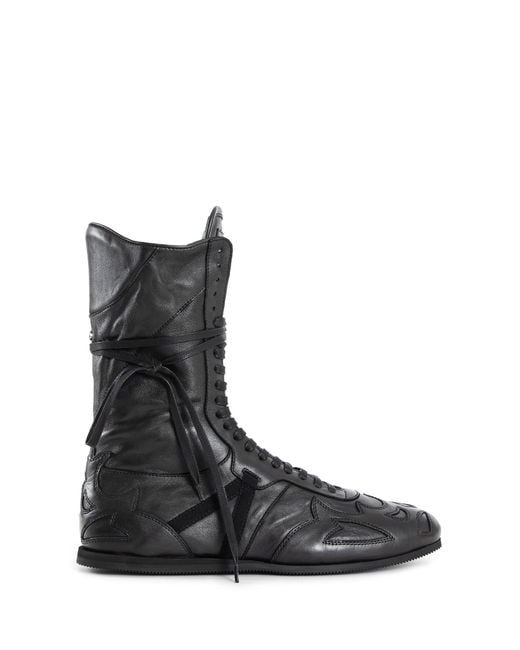 Ann Demeulemeester Black Palne High-top Boxing Sneakers for men