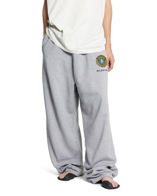 Balenciaga Gray Uniform Patch Oversized Sweatpants for men