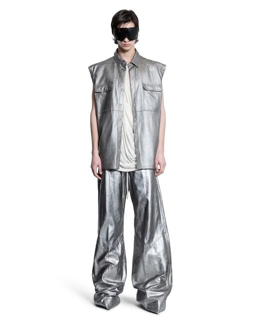 Rick Owens Hollywood Jumbo Sleeveless Outershirt in Grey for Men