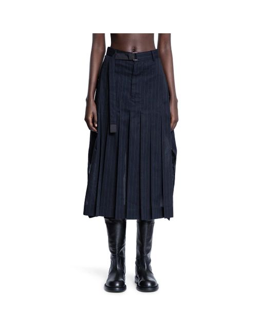 Sacai Blue Striped Voile Skirt