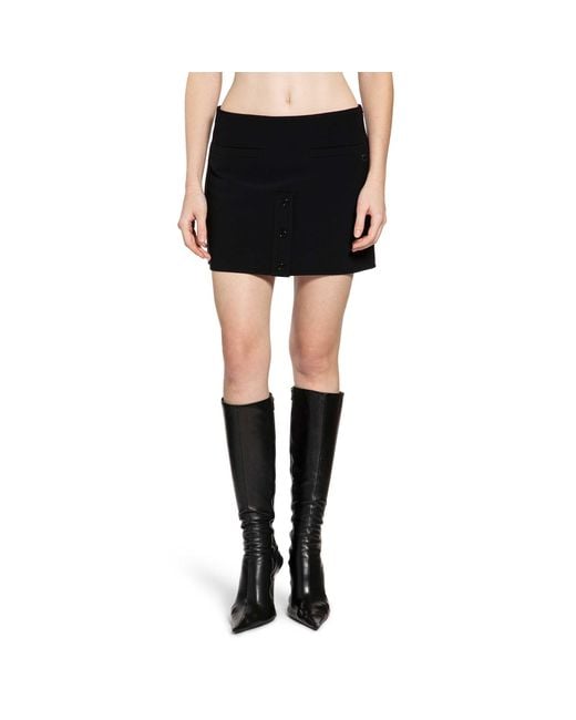 Courreges Black Buttoned Mini Skirt