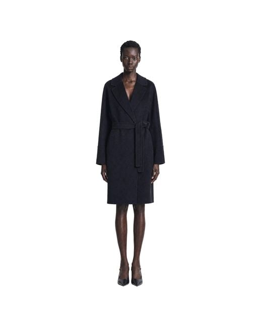 Max Mara Blue Double Face Wool Coat