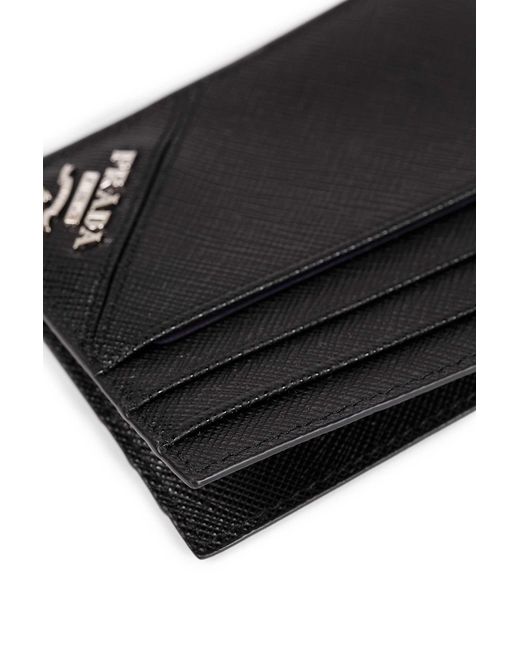 Prada Black Saffiano Leather Card Holder for men