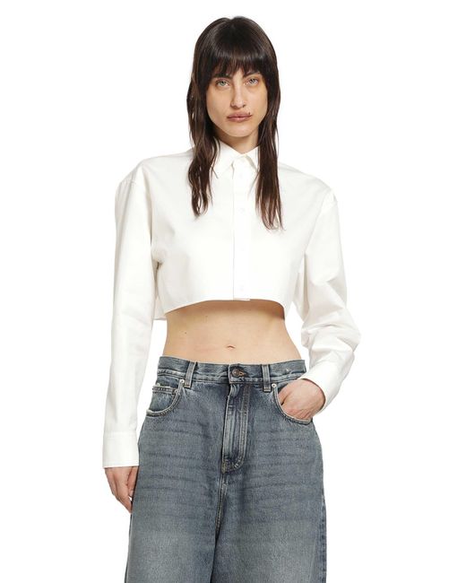 Balenciaga White Cropped Shirt