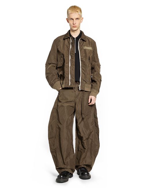 Sacai Brown Treated Nylon Twill Blouson for men