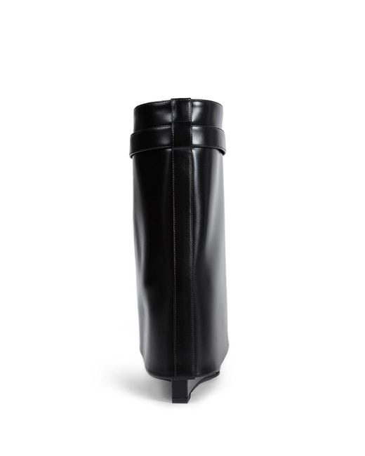 Givenchy Black Shark Pinch Leather Ankle Boots