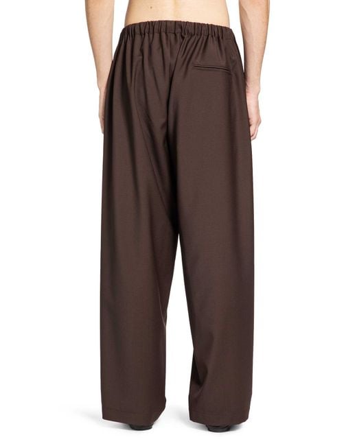 ROSE BURRITO Brown Wool Pyjama Trousers for men