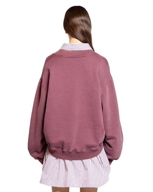 The Attico Purple V-Neck Logo Sweatshirt