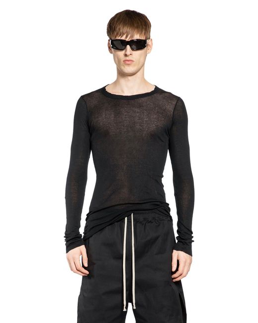 Rick Owens Black Mini Rib Jersey for men