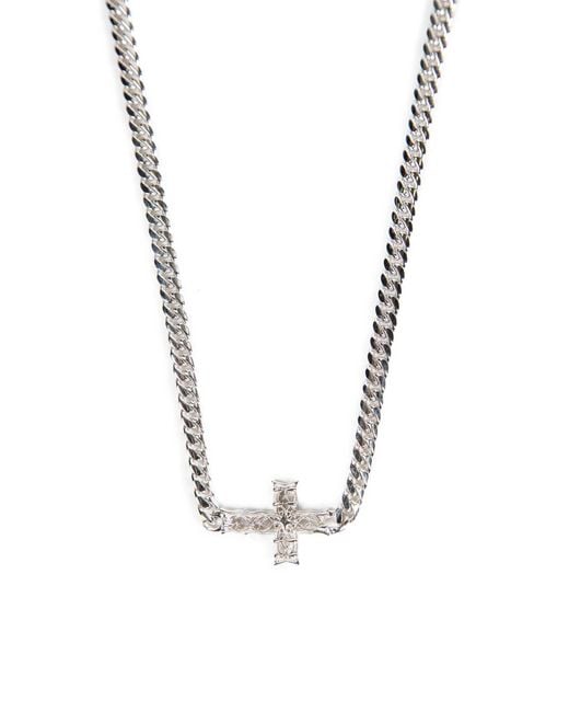 Emanuele Bicocchi Metallic Notre Dame Cross Chain Necklace for men