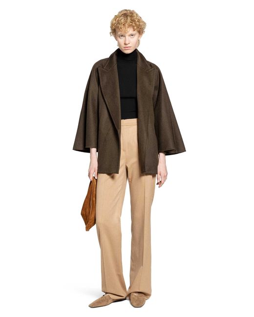 Max Mara Brown Camel Hair Short Padded Coat