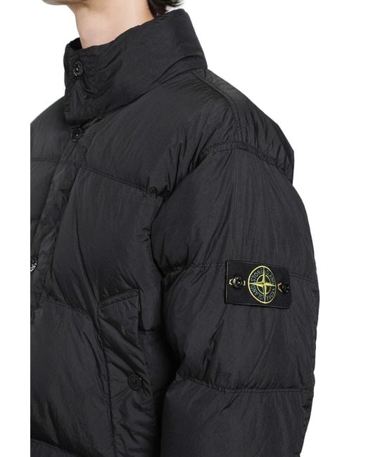Stone Island Black 4100109 Crinkle Reps Down Jacket for men