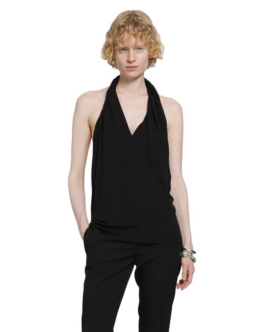 Totême Black Twisted Jersey Halter Top