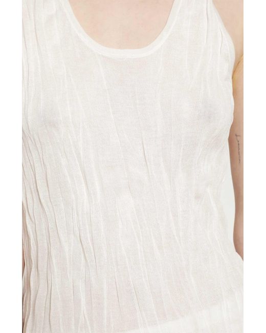 Totême  White Crinkled Knit Tank