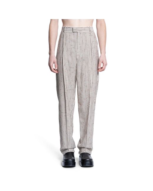Bottega Veneta Gray Subtle Stripe Wool Trousers for men